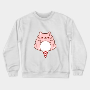 Pink Cat Cotton Candy Crewneck Sweatshirt